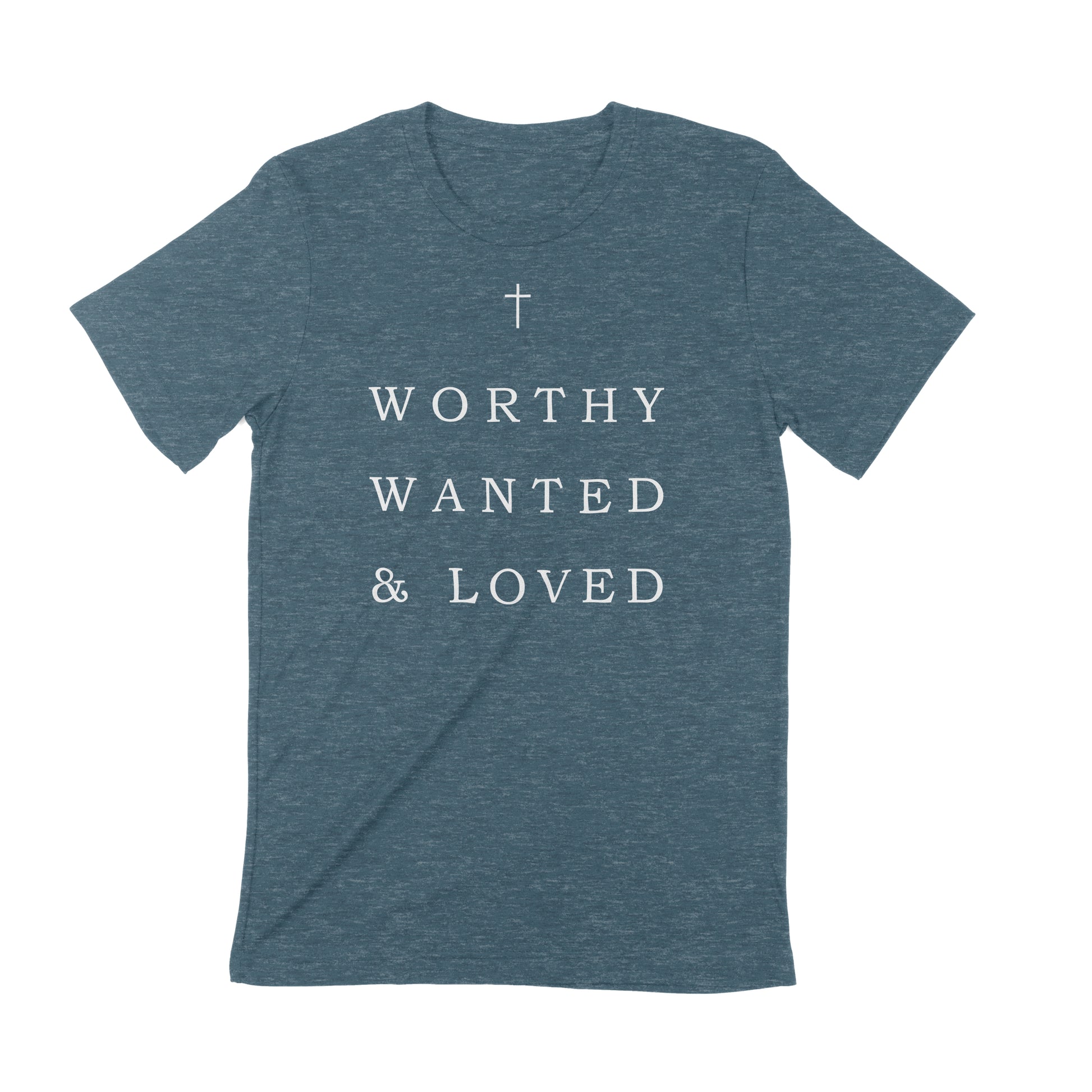 Brudders Worthy Wanted Loved t-shirt in denim.