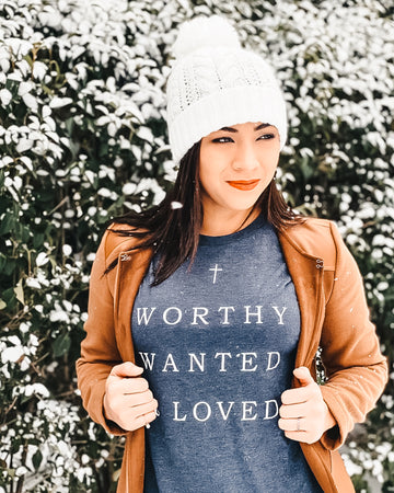 WORTHY WANTED LOVED Premium Long Sleeve Tee